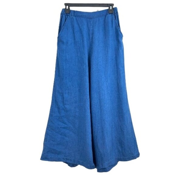 CP Shades x Gorsuch Linen Wide Leg Pants Blue Size Medium Pre-Loved - Picture 1 of 6